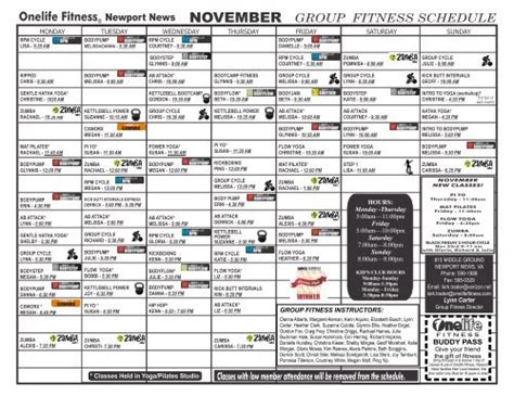 onelife fitness gym schedule